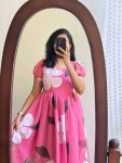 LATEST GEORGETTE FLORAL PRINTED ONE PIECE PARTY WEAR WHOLESALE PRICE ETHNIC GARMENT (4)