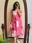 LATEST GEORGETTE FLORAL PRINTED ONE PIECE PINK