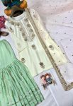 LATEST GEORGETTE SEQUENCE EMBROIDERY WORK TOP SHARARA WITH DUPATTA PARTY WEAR WHOLESALE PRICE ETHNIC GARMENT (5)