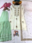 LATEST GEORGETTE SEQUENCE EMBROIDERY WORK TOP SHARARA WITH DUPATTA PARTY WEAR WHOLESALE PRICE ETHNIC GARMENT (5)