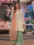 LATEST GEORGETTE SEQUENCE EMBROIDERY WORK TOP SHARARA WITH DUPATTA WHITE