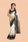 LATEST LICHI SILK JACQUARD WEAVING WORK SAREE WITH UNSTITCHED BLOUSE PARTY WEAR WHOLESALE PRICE ETHNIC GARMENT (2)