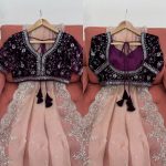LATEST ORGANZA THREAD WITH SEQUENCE WORK SAREE WITH UNSTITCHED BLOUSE PARTY WEAR WHOLESALE PRICE ETHNIC GARMENT (4)