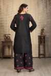 LATEST RAYON SLUB CHIKANKARI EMBROIDERY WORK TOP BOTTOM SET FESTIVE WEAR WHOLESALE PRICE ETHNIC GARMENT (6)