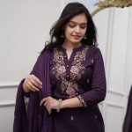 LATEST RAYON SLUB SEQUENCE EMBROIDERY WORK TOP BOTTOM WITH DUPATTA PARTY WEAR WHOLESALE PRICE ETHNIC GARMENT (4)