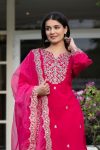 LATEST ROMAN SILK EMBROIDERY WORK TOP BOTTOM WITH DUPATTA FESTIVE WEAR WHOLESALE PRICE ETHNIC GARMENT (9)