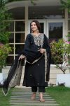 LATEST ROMAN SILK EMBROIDERY WORK TOP BOTTOM WITH DUPATTA FESTIVE WEAR WHOLESALE PRICE ETHNIC GARMENT (3)