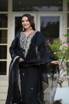 LATEST ROMAN SILK EMBROIDERY WORK TOP BOTTOM WITH DUPATTA FESTIVE WEAR WHOLESALE PRICE ETHNIC GARMENT (3)