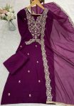 LATEST ROMAN SILK EMBROIDERY WORK TOP BOTTOM WITH DUPATTA PARTY WEAR WHOLESALE PRICE ETHNIC GARMENT (3)