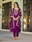 LATEST ROMAN SILK EMBROIDERY WORK TOP BOTTOM WITH DUPATTA PARTY WEAR WHOLESALE PRICE ETHNIC GARMENT (3)