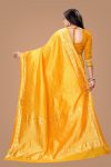 LATEST SOFT LICHI SILK JACQUARD WORK SAREE WITH UNSTITCHED BLOUSE PARTY WEAR WHOLESALE PRICE ETHNIC GARMENT (7)