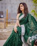 LATEST SOFT LICHI SILK ZARI WEAVING WORK SAREE WITH UNSTITCHED BLOUSE PARTY WEAR WHOLESALE PRICE ETHNIC GARMENT (2)