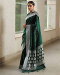 LATEST SOFT LICHI SILK ZARI WEAVING WORK SAREE WITH UNSTITCHED BLOUSE PARTY WEAR WHOLESALE PRICE ETHNIC GARMENT (2)