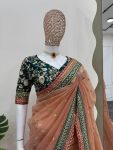 LATEST TWILL NET THREAD SEQUENCE WORK SAREE WITH UNSTITCHED BLOUSE PARTY WEAR WHOLESALE PRICE ETHNIC GARMENT (3)