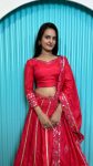 LATEST TWO TONE SLUB FOIL PAPER WORK LEHENGA CHOLI WITH DUPATTA PARTY WEAR WHOLESALE PRICE ETHNIC GARMENT (1)