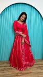 LATEST TWO TONE SLUB FOIL PAPER WORK LEHENGA CHOLI WITH DUPATTA PARTY WEAR WHOLESALE PRICE ETHNIC GARMENT (1)
