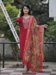 LATEST VICHITRA SILK EMBROIDERY WORK TOP BOTTOM WITH DIGITAL PRINTED DUPATTA PARTY WEAR WHOLESALE PRICE ETHNIC GARMENT (2)