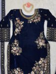 LATEST VISCOSE VELVET SEQUENCE EMBROIDERY WORK TOP BOTTOM WITH DUPATTA PARTY WEAR WHOLESALE PRICE ETHNIC GARMENT (5)