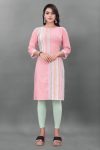 MOST PICKED COTTON PRINTED LACE WORK ONLY KURTI PINK
