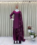 MOST PICKED FENDI SILK PLAIN TOP PATIYALA WITH EMBROIDERY WORK DUPATTA FESTIVE WEAR WHOLESALE PRICE ETHNIC GARMENT (2)