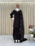 MOST PICKED FENDI SILK PLAIN TOP PATIYALA WITH EMBROIDERY WORK DUPATTA FESTIVE WEAR WHOLESALE PRICE ETHNIC GARMENT (1)