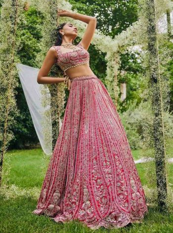 MOST PICKED GEORGETTE EMBROIDERY SEQUENCE SEMI-STITCHED LEHENGA CHOLI WITH DUPATTA MAROON