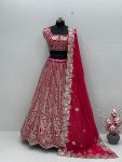 MOST PICKED GEORGETTE EMBROIDERY SEQUENCE SEMI-STITCHED LEHENGA CHOLI WITH DUPATTA PARTY WEAR WHOLESALE PRICE ETHNIC GARMENT (4)