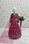 MOST PICKED GEORGETTE EMBROIDERY SEQUENCE WORK KID’S GOWN WITH DUPATTA PARTY WEAR WHOLESALE PRICE ETHNIC GARMENT (1)