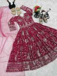 MOST PICKED GEORGETTE EMBROIDERY SEQUENCE WORK KID’S GOWN WITH DUPATTA PARTY WEAR WHOLESALE PRICE ETHNIC GARMENT (1)