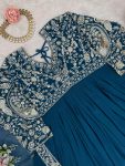 MOST PICKED GEORGETTE THREAD WITH SEQUENCE WORK GOWN WITH DUPATTA FESTIVE WEAR WHOLESALE PRICE ETHNIC GARMENT (4)