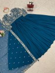 MOST PICKED GEORGETTE THREAD WITH SEQUENCE WORK GOWN WITH DUPATTA FESTIVE WEAR WHOLESALE PRICE ETHNIC GARMENT (4)