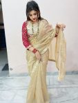 MOST PICKED GOLD CRUSH EMBROIDERY LACE WORK SAREE WITH KOTI STYLE STITCHED BLOUSE PARTY WEAR WHOLESALE PRICE ETHNIC GARMENT (3)