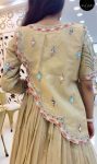 MOST PICKED GOLD CRUSH EMBROIDERY THREAD SEQUENCE WORK LEHENGA CHOLI JACKET WITH DUPATTA PARTY WEAR WHOLESALE PRICE ETHNIC GARMENT (4)