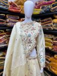 MOST PICKED GOLD CRUSH EMBROIDERY THREAD SEQUENCE WORK LEHENGA CHOLI JACKET WITH DUPATTA PARTY WEAR WHOLESALE PRICE ETHNIC GARMENT (4)