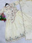 MOST PICKED GOLD CRUSH EMBROIDERY THREAD SEQUENCE WORK LEHENGA CHOLI JACKET WITH DUPATTA PARTY WEAR WHOLESALE PRICE ETHNIC GARMENT (4)