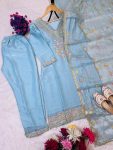 MOST PICKED JIMMY CHOO EMBROIDERY SEQUENCE WORK TOP BOTTOM WITH DUPATTA FESTIVE WEAR WHOLESALE PRICE ETHNIC GARMENT (2)