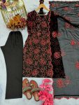 MOST PICKED ROMAN SILK EMBROIDERY THREAD SEQUENCE WORK TOP BOTTOM WITH DUPATTA PARTY WEAR WHOLESALE PRICE ETHNIC GARMENT (7)