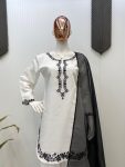 MOST PICKED ROMAN SILK EMBROIDERY WORK TOP SALWAR WITH DUPATTA PARTY WEAR WHOLESALE PRICE ETHNIC GARMENT (3)