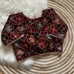 MOST PICKED VELVET THREAD SEQUENCE WORK STITCHED BLOUSE MAROON