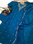 MOST PICKED VICHITRA SILK SEQUENCE CODING EMBROIDERY WORK TOP BOTTOM WITH DUPATTA PARTY WEAR WHOLESALE PRICE ETHNIC GARMENT (5)