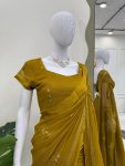 MOST PICKED VISCOSE PATTA THREAD SEQUENCE WORK SAREE WITH UNSTITCHED BLOUSE PARTY WEAR WHOLESALE PRICE ETHNIC GARMENT (7)