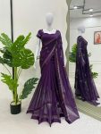 MOST PICKED VISCOSE PATTA THREAD SEQUENCE WORK SAREE WITH UNSTITCHED BLOUSE PARTY WEAR WHOLESALE PRICE ETHNIC GARMENT (4)