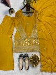 NATURAL CREPE EMBROIDERY SEQUENCE WORK TOP SHARARA WITH DUPATTA PARTY WEAR WHOLESALE PRICE ETHNIC GARMENT (3)
