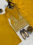 NATURAL CREPE EMBROIDERY SEQUENCE WORK TOP SHARARA WITH DUPATTA PARTY WEAR WHOLESALE PRICE ETHNIC GARMENT (3)