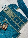 NEW ARRIVAL CHINON EMBROIDERY CODING SEQUENCE WORK TOP BOTTOM WITH DUPATTA PARTY WEAR WHOLESALE PRICE ETHNIC GARMENT (4)