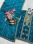 NEW ARRIVAL CHINON EMBROIDERY CODING SEQUENCE WORK TOP BOTTOM WITH DUPATTA PARTY WEAR WHOLESALE PRICE ETHNIC GARMENT (4)