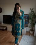 NEW ARRIVAL CHINON EMBROIDERY CODING SEQUENCE WORK TOP BOTTOM WITH DUPATTA PARTY WEAR WHOLESALE PRICE ETHNIC GARMENT (4)