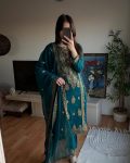 NEW ARRIVAL CHINON EMBROIDERY CODING SEQUENCE WORK TOP BOTTOM WITH DUPATTA PARTY WEAR WHOLESALE PRICE ETHNIC GARMENT (4)
