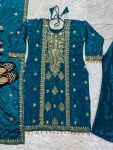 NEW ARRIVAL CHINON EMBROIDERY CODING SEQUENCE WORK TOP BOTTOM WITH DUPATTA PARTY WEAR WHOLESALE PRICE ETHNIC GARMENT (4)