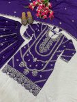 NEW ARRIVAL CHINON EMBROIDERY CODING SEQUENCE WORK TOP PALAZZO WITH DUPATTA PARTY WEAR WHOLESALE PRICE ETHNIC GARMENT (4)